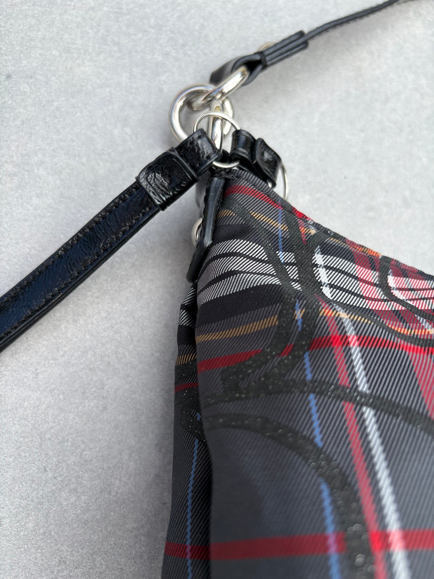 Coach Tartan Two-Way Handbag with Star Charm