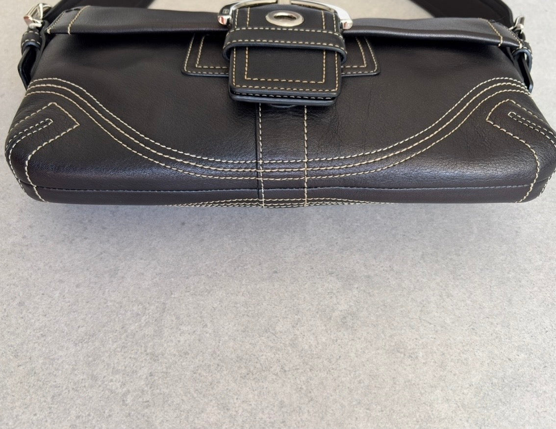 Coach Soho Black Leather Shoulder Bag