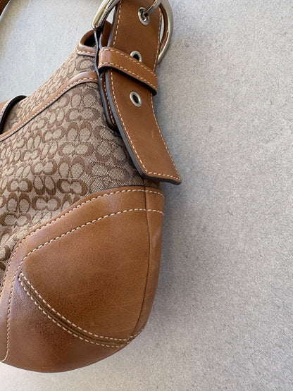 Coach Soho Brown Monogram Shoulder Bag