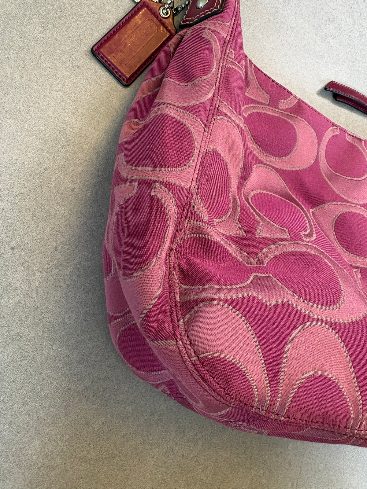 Coach Pink Monogram Shoulder Bag Two-way