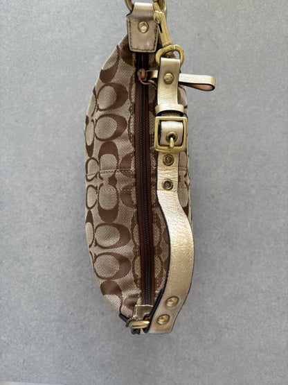 Coach Demi Beige and Gold Pouch