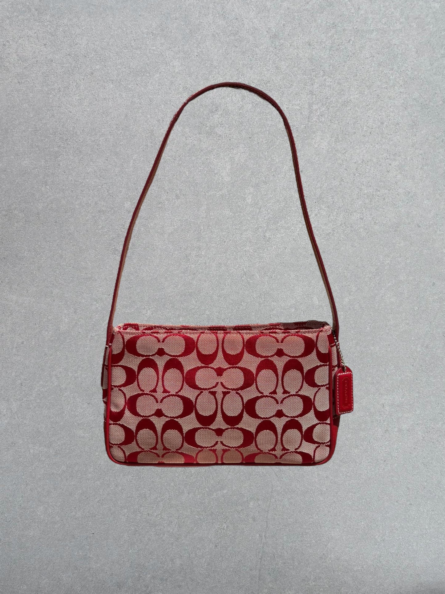 Coach Rare Red Monogram Shoulder Bag