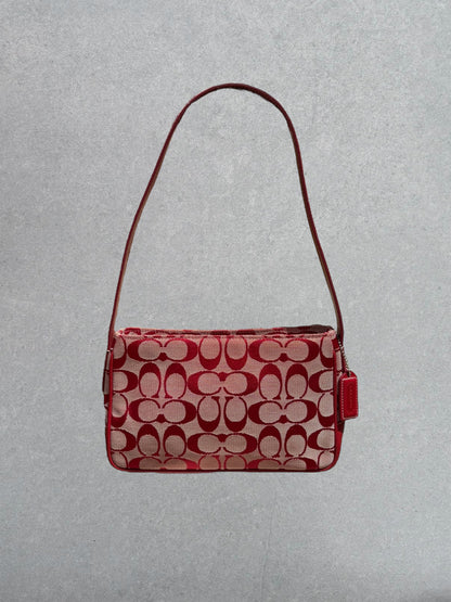 Coach Rare Red Monogram Shoulder Bag