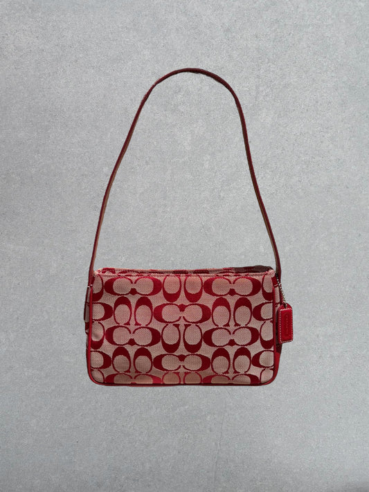 Coach Rare Red Monogram Shoulder Bag