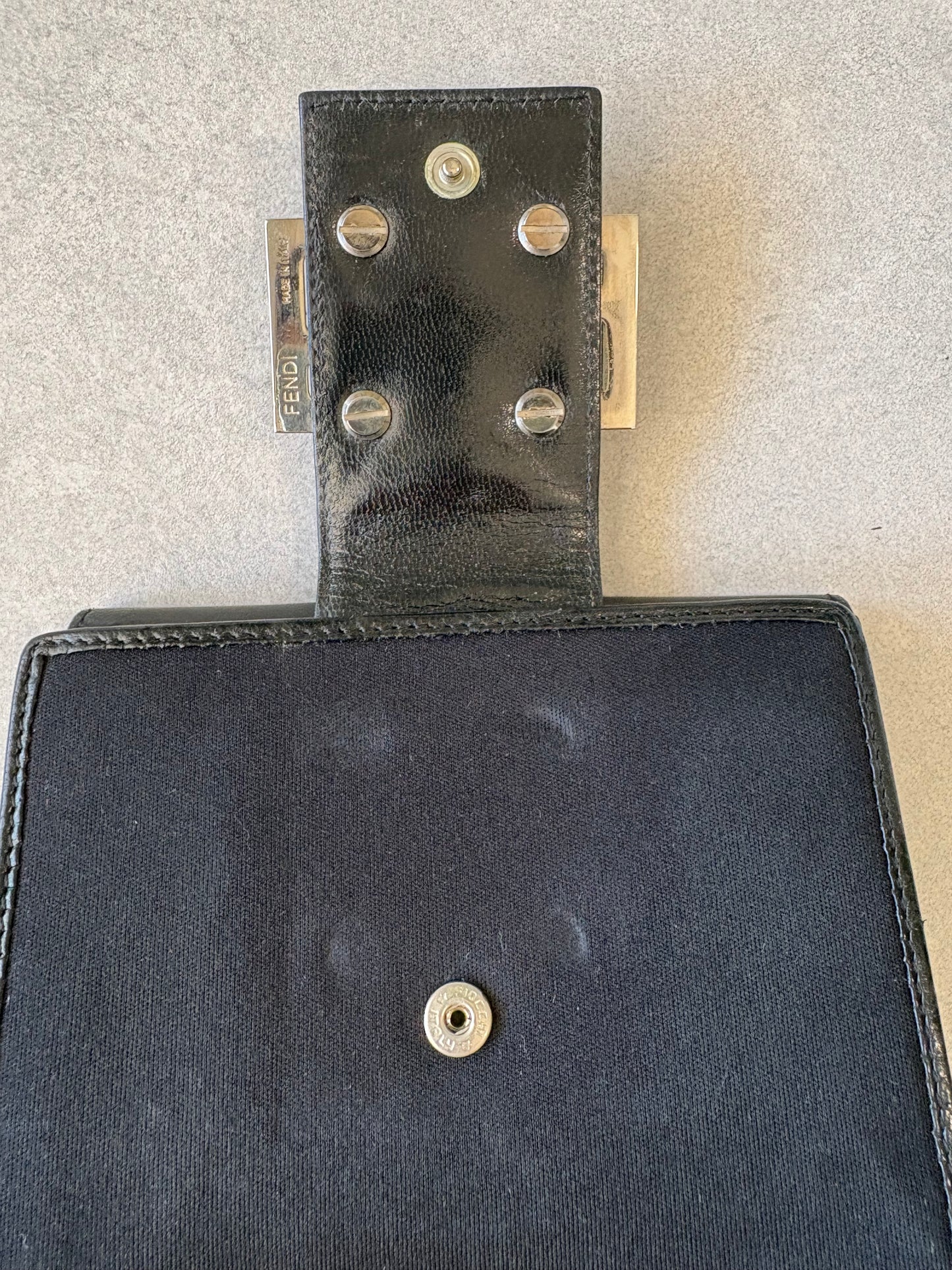 Fendi Black Canvas and Leather Wallet