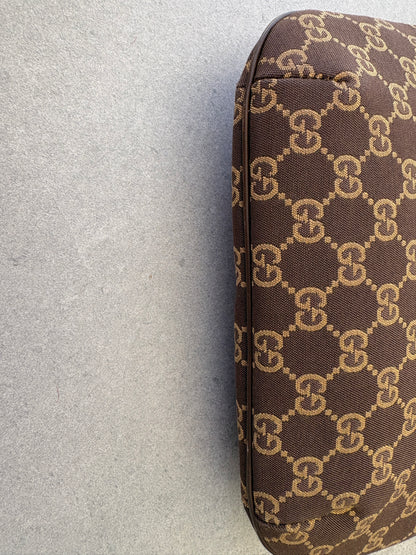 Gucci Brown GG Canvas and Leather Shoulder Bag
