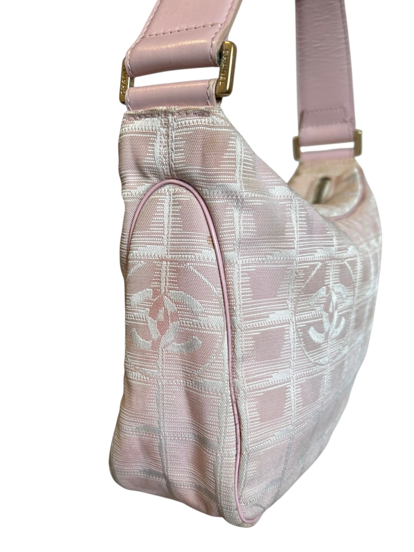 Chanel Pink Travel Line Shoulder Bag 2000s