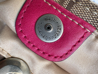 Coach Soho Signature Monogram with Pink Leather Shoulder Bag