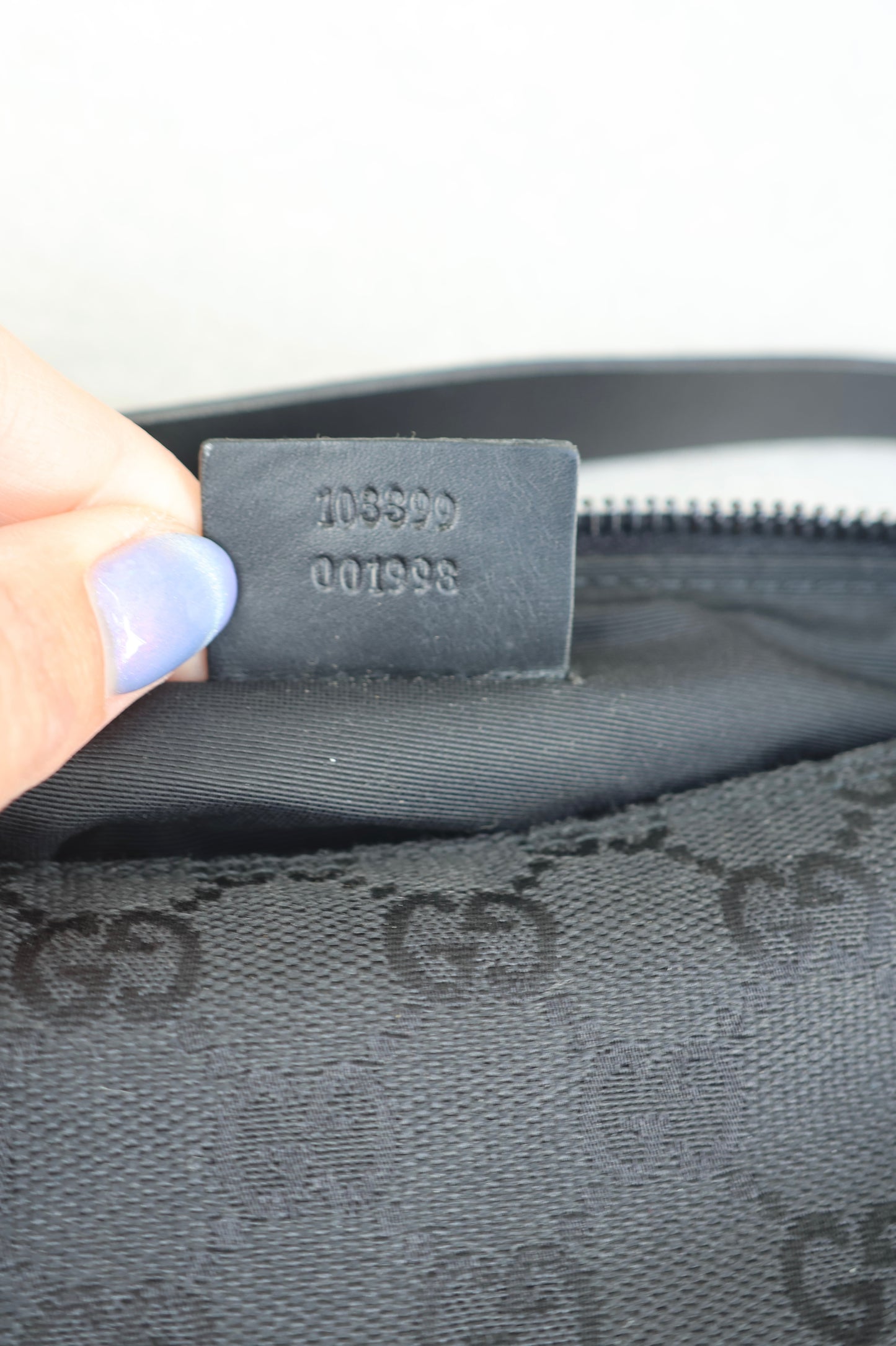 Gucci Black GG Canvas and Leather Pochette