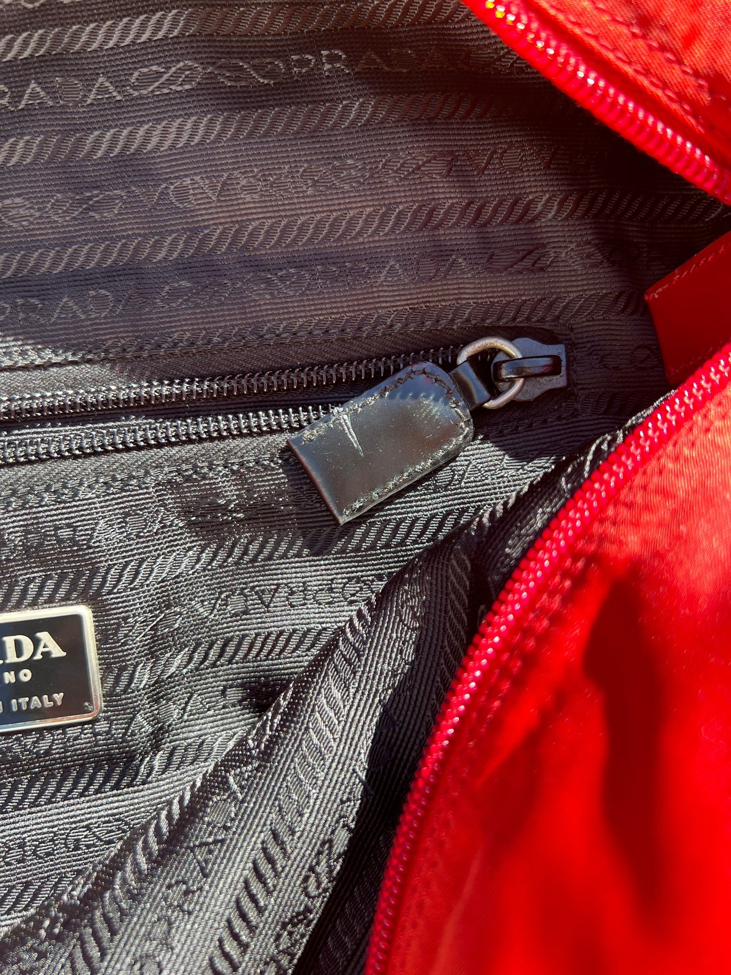 Prada Nylon Tote Bag Red