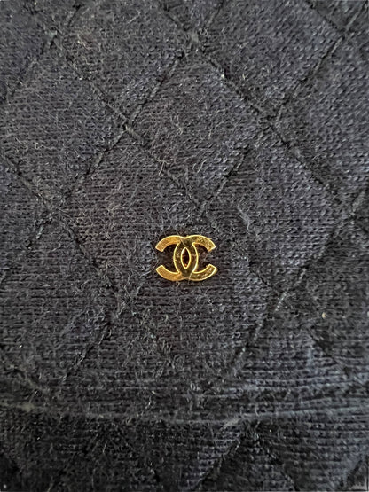 Chanel Chain Pouch Jersey Navy