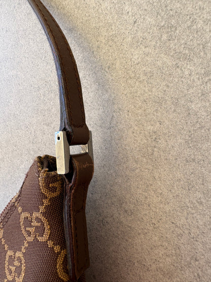 Gucci Brown GG Canvas and Leather Shoulder Bag