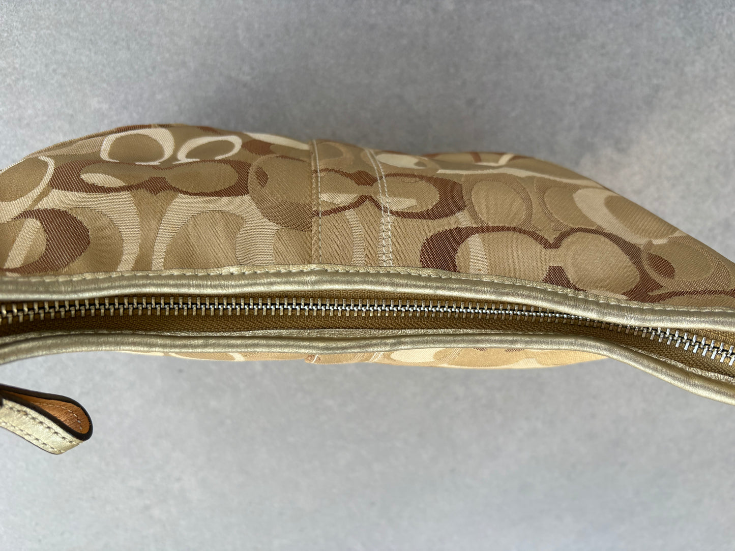 Coach Soho Monogram Bag Brown and Gold