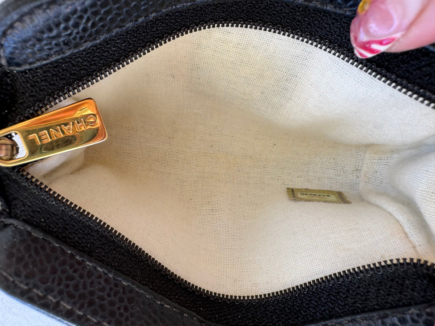 Chanel Black Cavier Leather with Gold Hardware