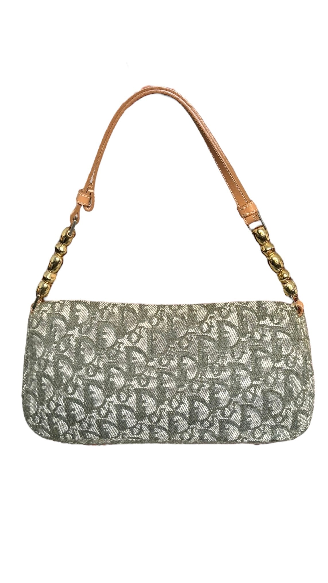 Christian Dior 2000s Green Trotter Monogram Malice Shoulder Bag