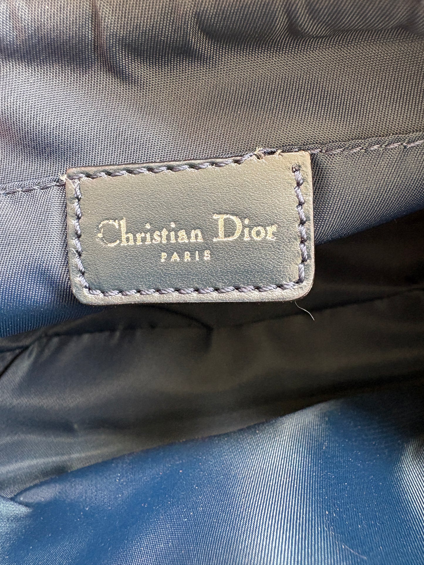 Christian Dior 2000s Blue Trotter Monogram Shoulder Bag