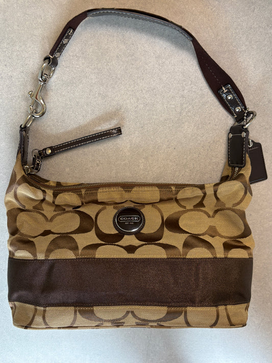 Coach Brown Monogram Hobo Shoulder Bag