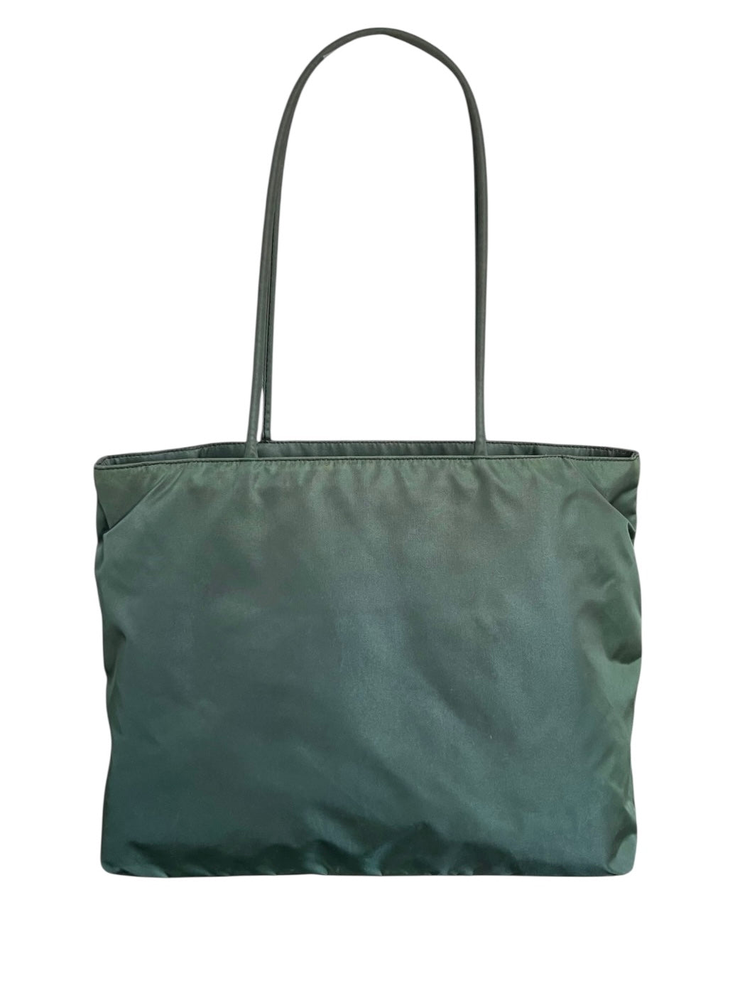 Prada Green Nylon Shoulder Tote Bag
