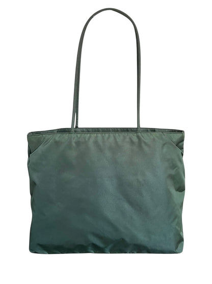 Prada Green Nylon Shoulder Tote Bag