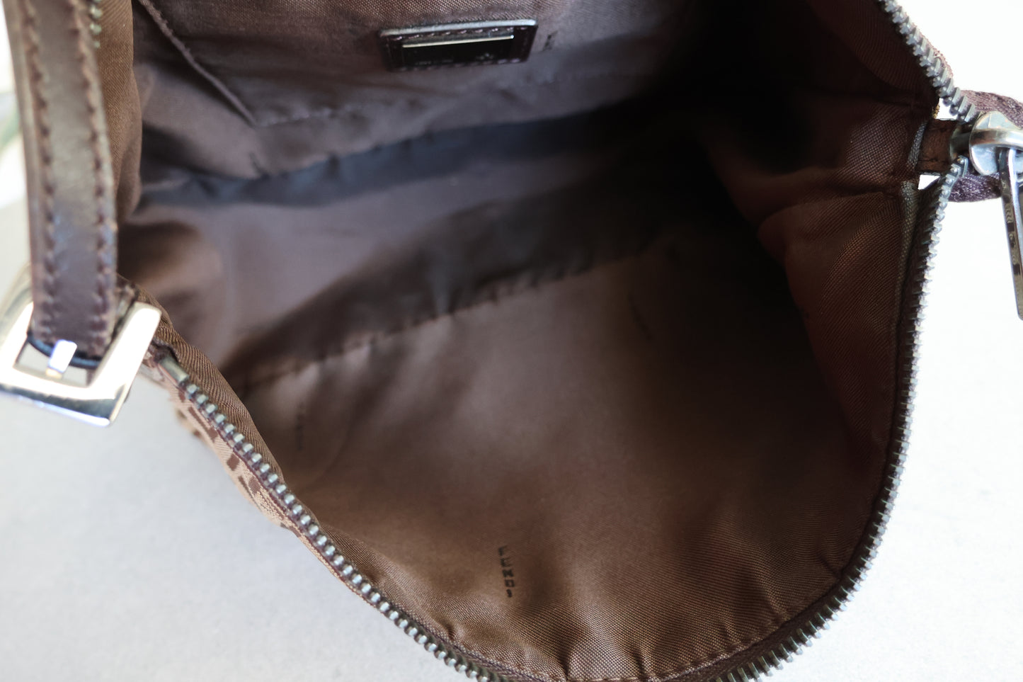 Fendi Brown Zucchino Mamma Baguette Bag
