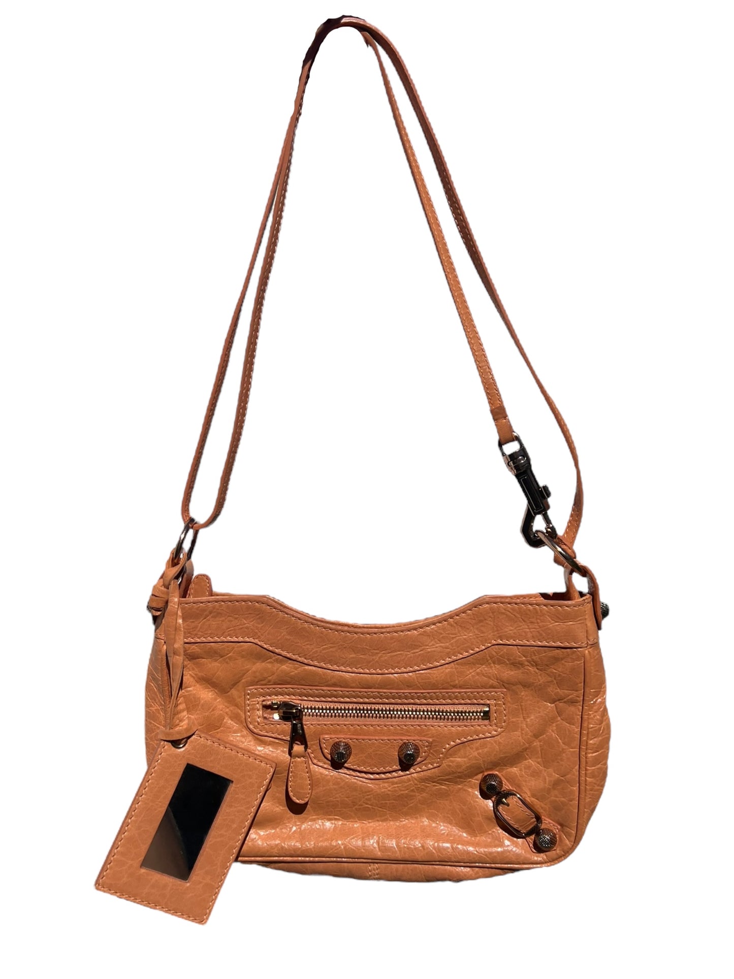 Balenciaga Orange Leather City Hip Crossbody Bag 2000s