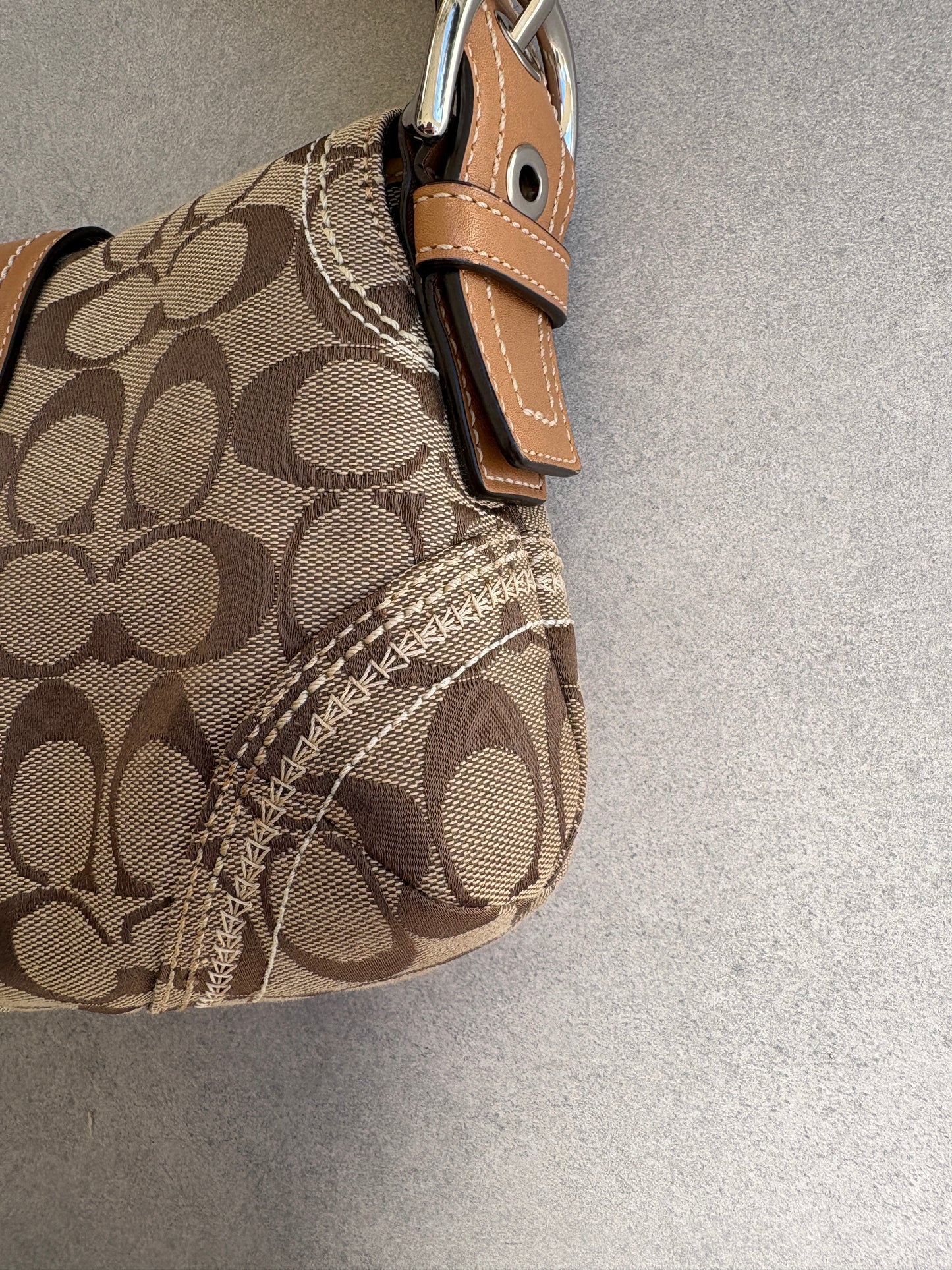 Coach Soho Brown Monogram Shoulder Bag