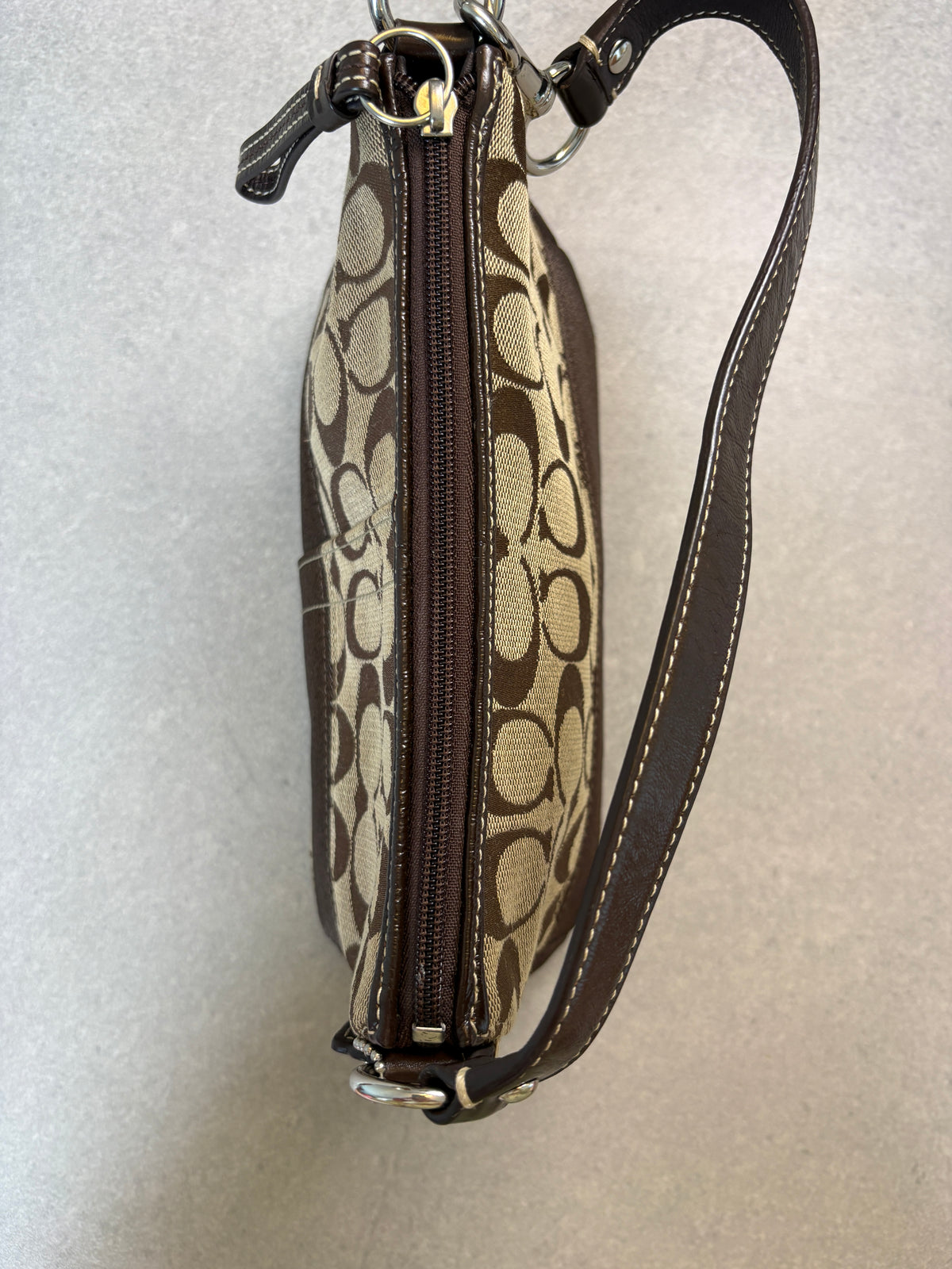 Coach Beige and Brown Pouch