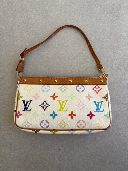 Louis Vuitton x Takashi Murakami White Multicolour Pochette Accessoires 2000s