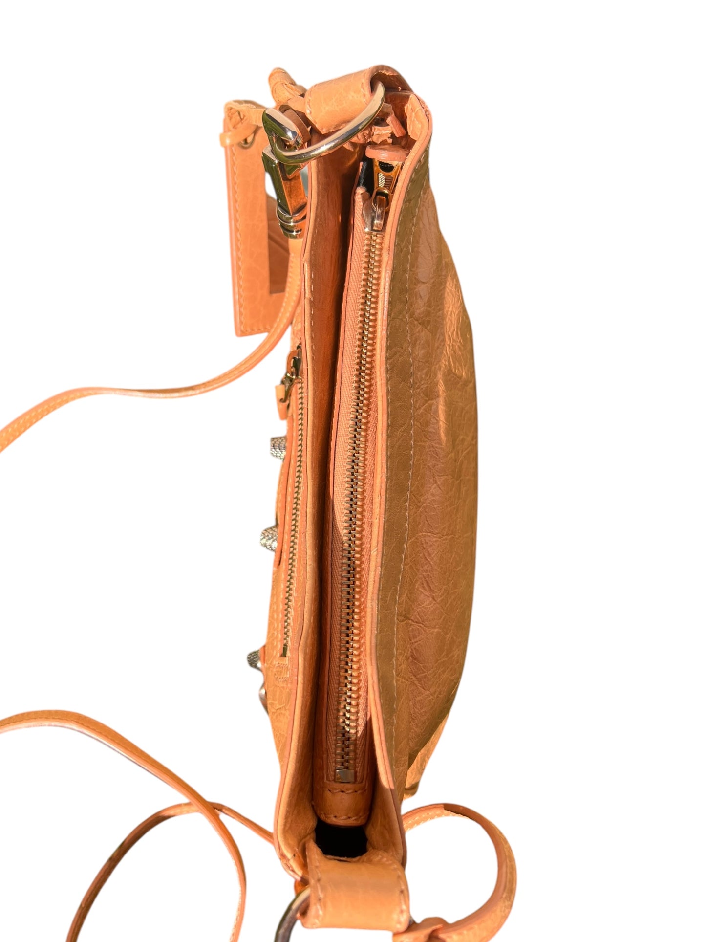 Balenciaga Orange Leather City Hip Crossbody Bag 2000s