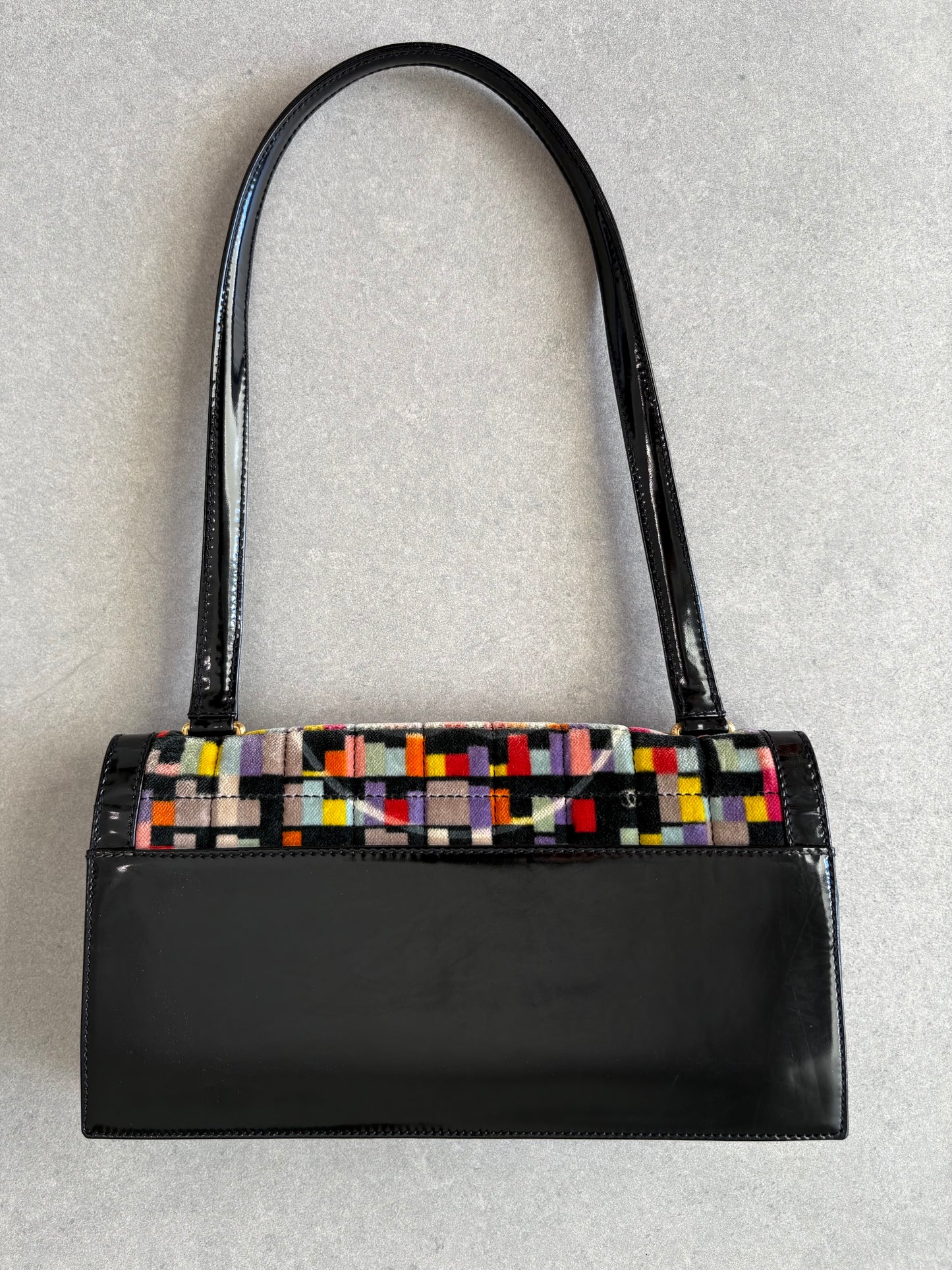 Chanel Shoulder Bag No. 6 Flap Velvet Multicolor Black
