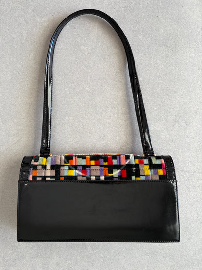 Chanel Shoulder Bag No. 6 Flap Velvet Multicolor Black