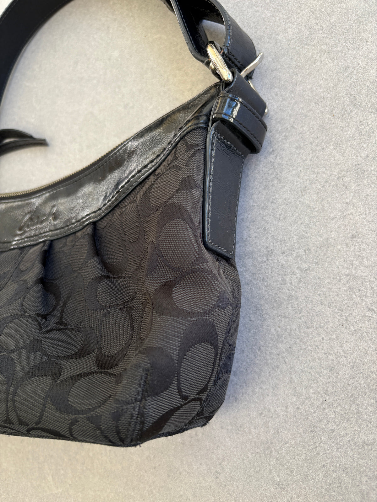 Coach Black Crescent Moon Monogram Shoulder Bag