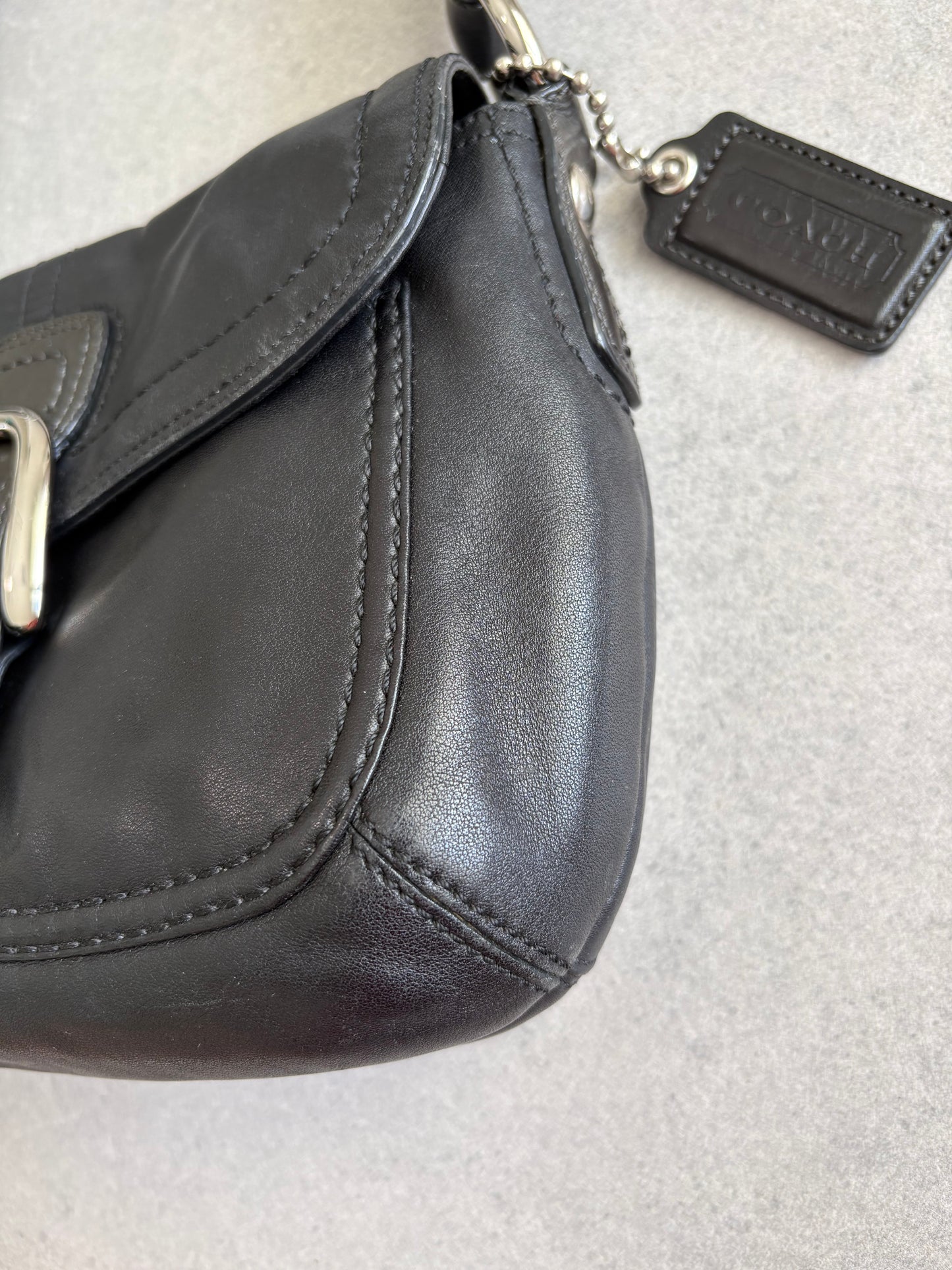 Coach Soho Black Leather Shoulder Bag