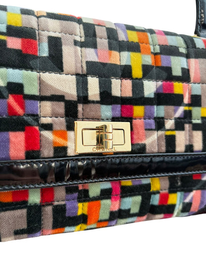 Chanel Shoulder Bag No. 6 Flap Velvet Multicolor Black
