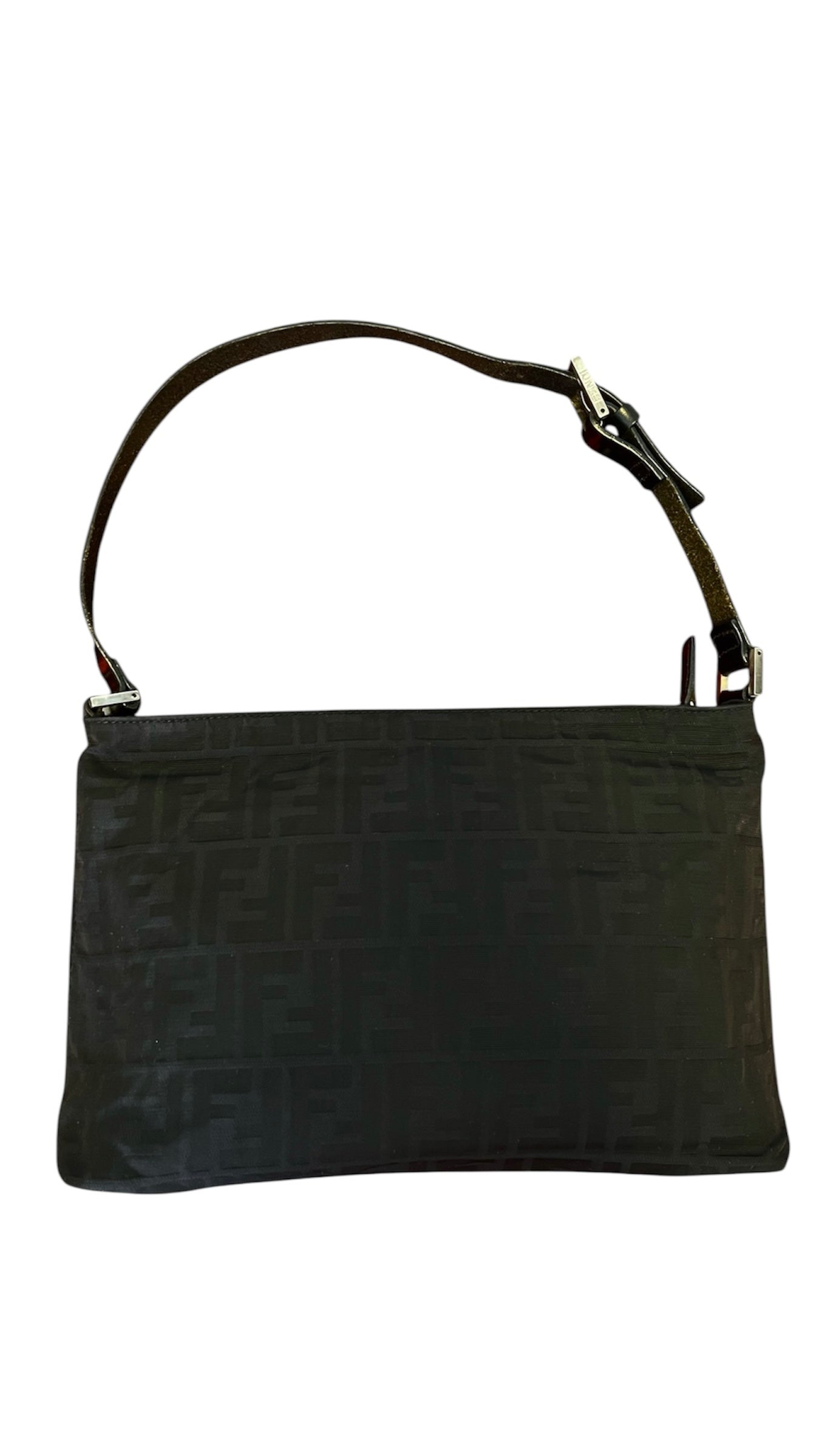 Fendi Zucca shoulder bag in black canvas