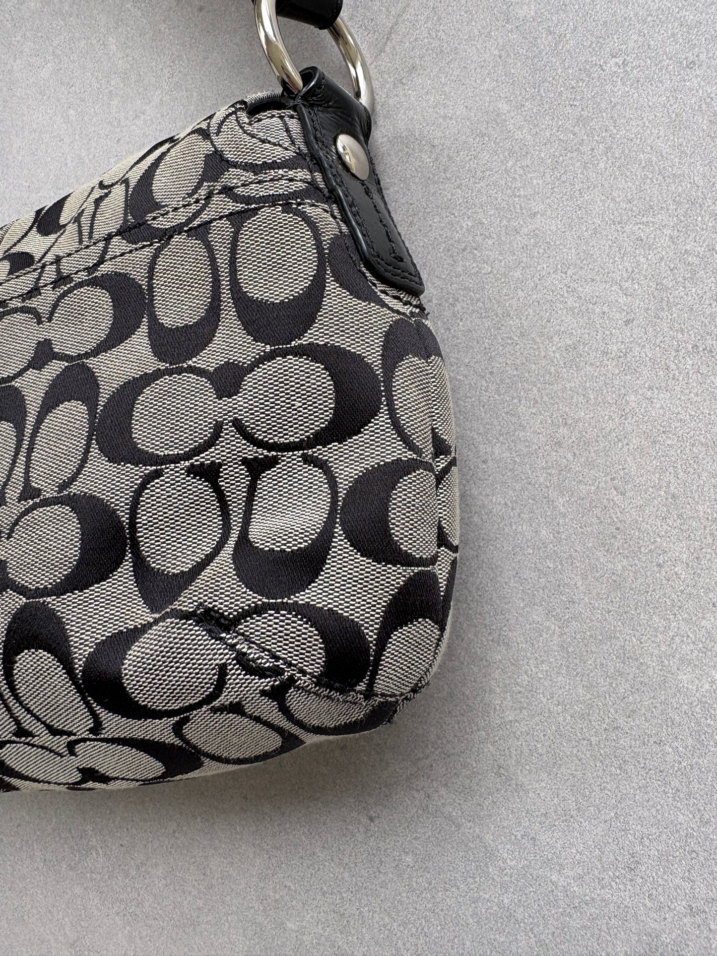 Coach Soho Black and Grey Monogram Shoulder Bag