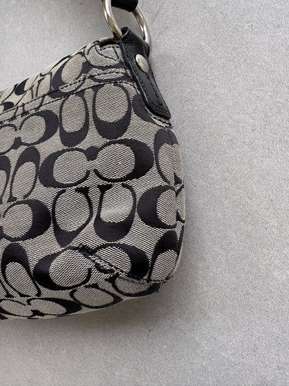 Coach Soho Black and Grey Monogram Shoulder Bag