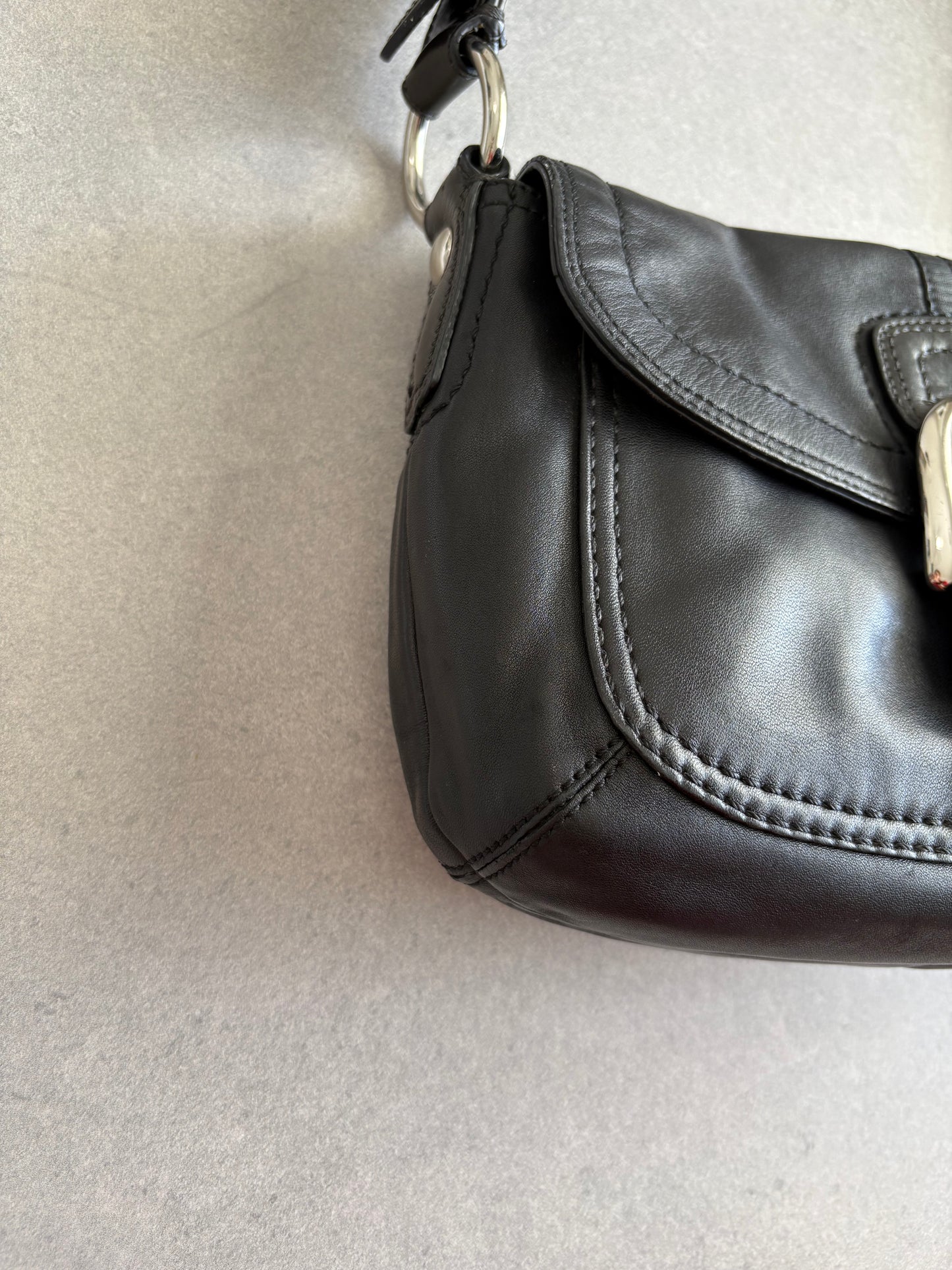 Coach Soho Black Leather Shoulder Bag