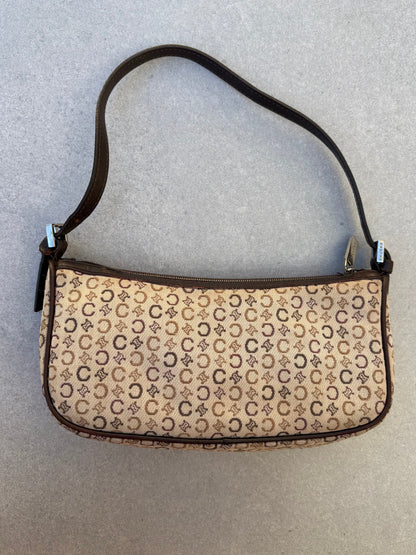 Celine Brown Monogram Macadam Shoulder Bag