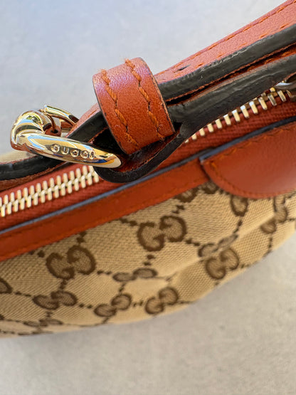 Gucci GG Canvas Pochette with Orange Trim