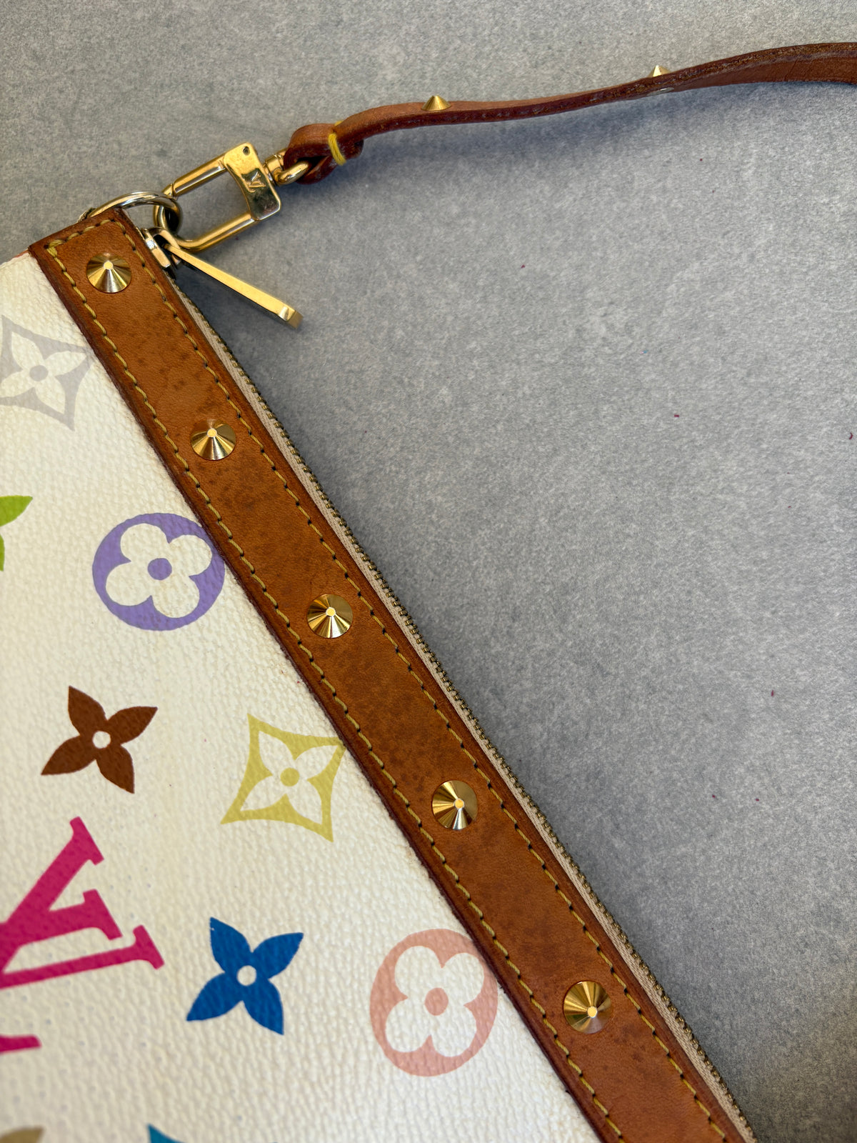 Louis Vuitton x Takashi Murakami White Multicolour Pochette Accessoires 2000s