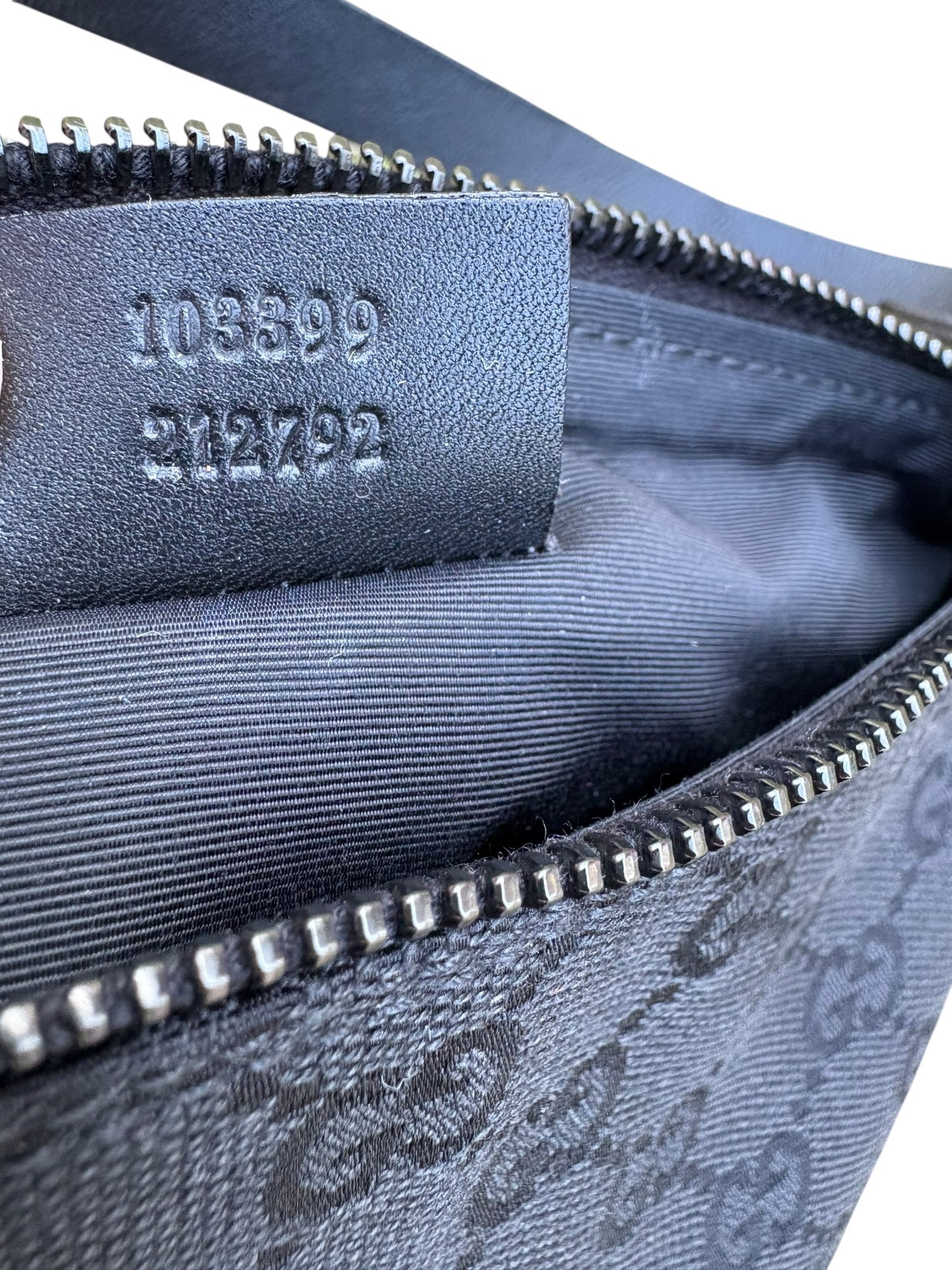 Gucci Black GG Canvas and Leather Pochette