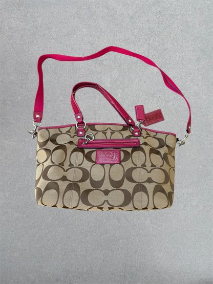 Coach Brown and Pink Tote Bag