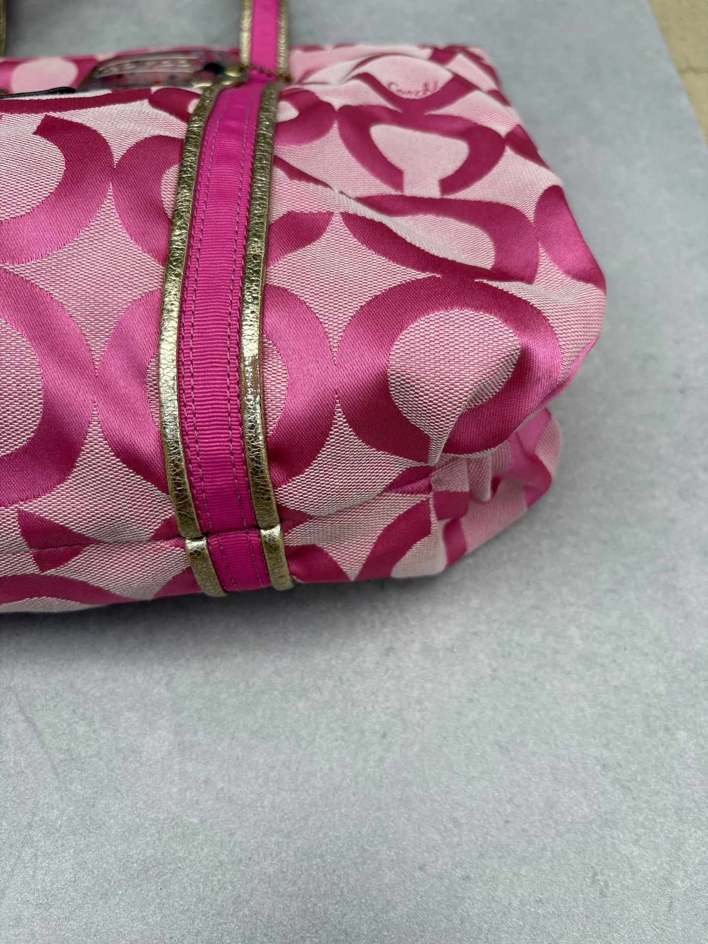 Coach Art Pink Tote Bag with Glitter Tag