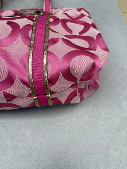 Coach Art Pink Tote Bag with Glitter Tag