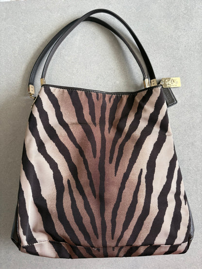 Coach Tote Black and Zebra Print Shoulder Bag
