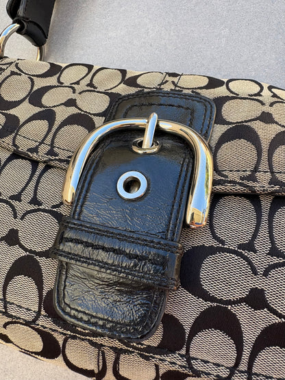 Coach Soho Black and Grey Monogram