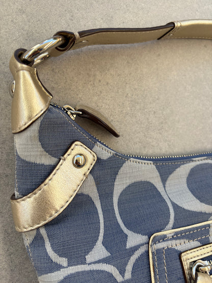 Coach Blue Monogram Shoulder Bag