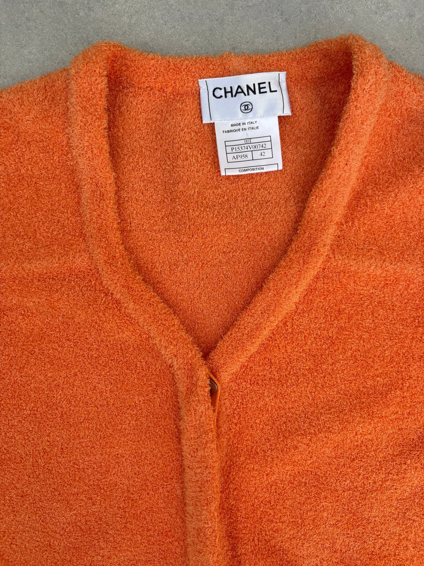 Chanel Orange Cardigan Size M
