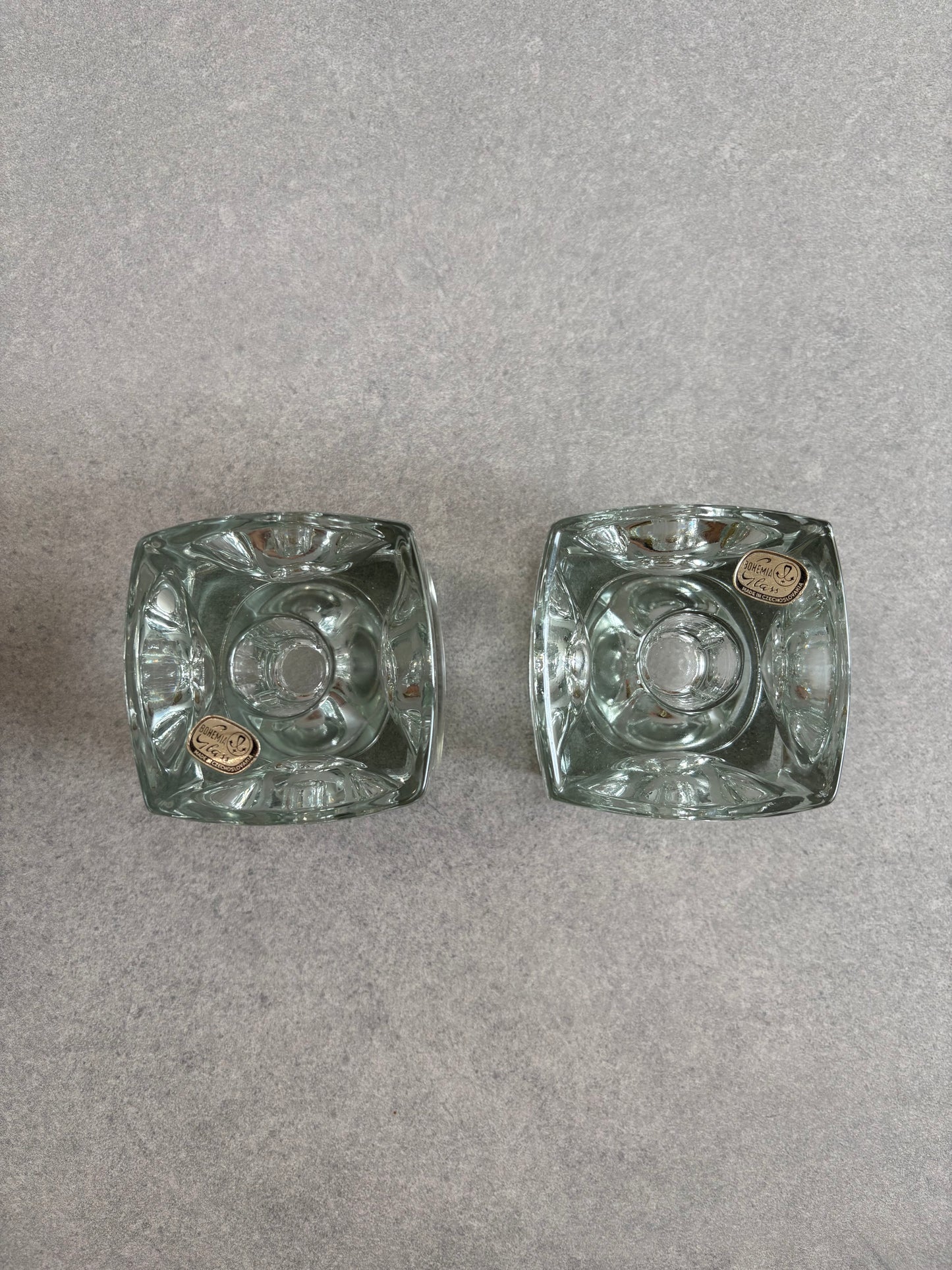 Bohemian Glass Candle Holders